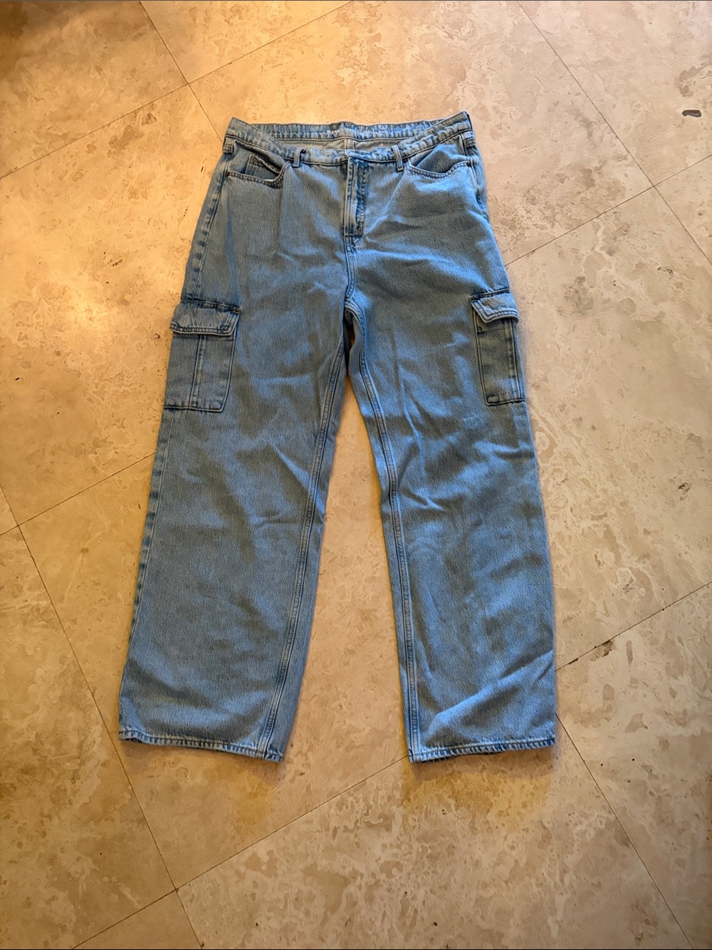 Light Blue Ski-Hi Wide Leg Pants